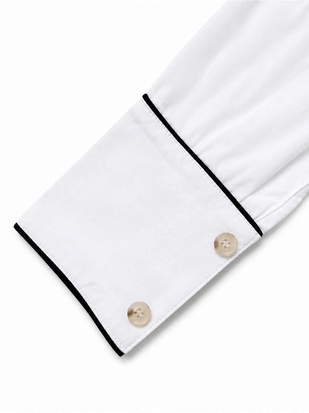 Self-Portrait White Button-Down Ruffle Shirt with Black Trim - Picture 8 of 10